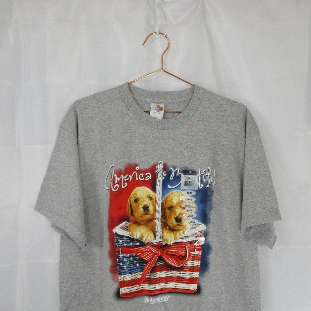 ACADEMY Gray T-Shirt "America the beautiful"  NWT Size XLarge - Picture 3 of 7